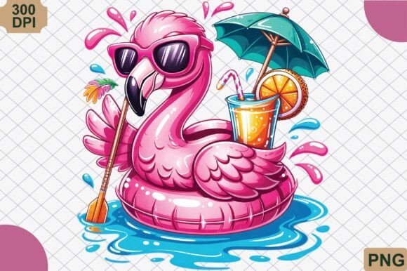 Download Cute Flamingo Pool Float Summer PNG - Summer png Collection